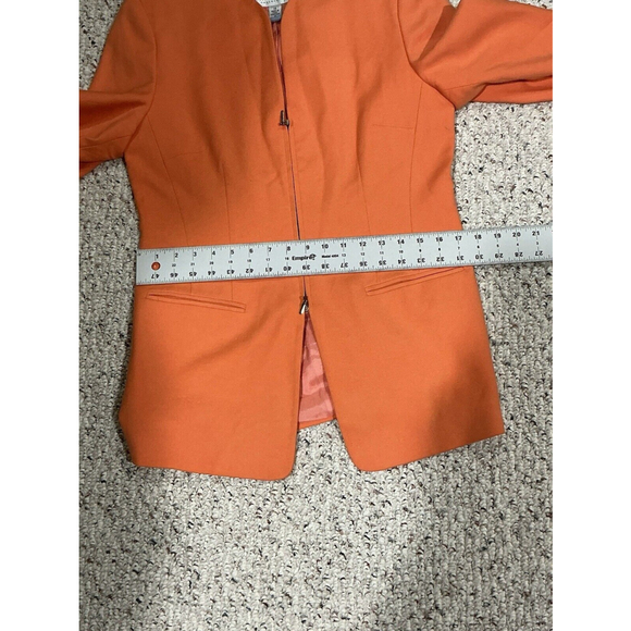 Woman’s Talbots Collections Front Full Zip Fully Lined Orange Suit Blazer 10 - Picture 7 of 9
